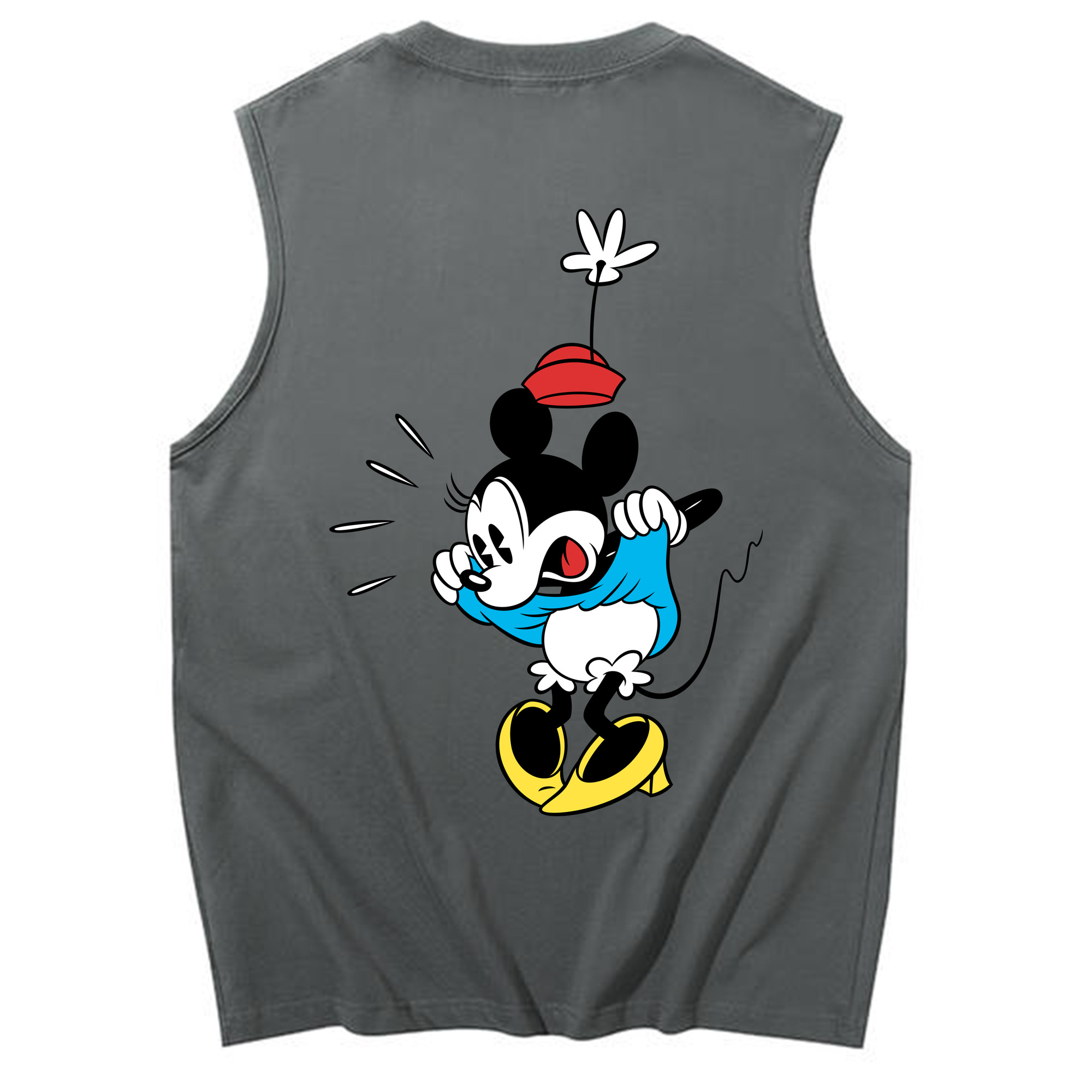 ミッキーマウス Mickey Mouse コットン100％タンクトップ（背面プリント）